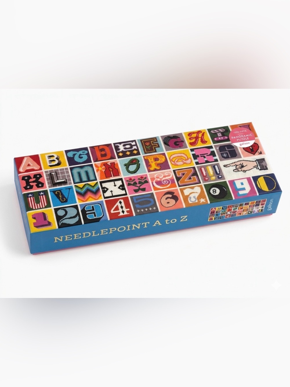 Galison Needlepoint A to Z Panoramic Puzzle 1000 Piece Jigsaw